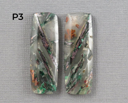 Confetti Chalcedony Cabochon Pairs | 28.5–32mm, avg 25ct | Per Pair | Indonesia | CF112 - Gem Enthusiast