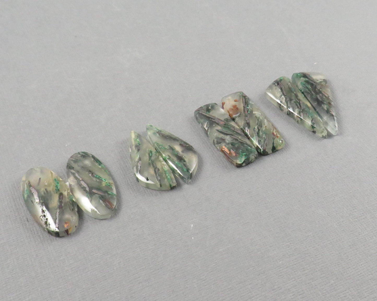Confetti Chalcedony Cabochon Pairs | 28.5–32mm, avg 25ct | Per Pair | Indonesia | CF112 - Gem Enthusiast