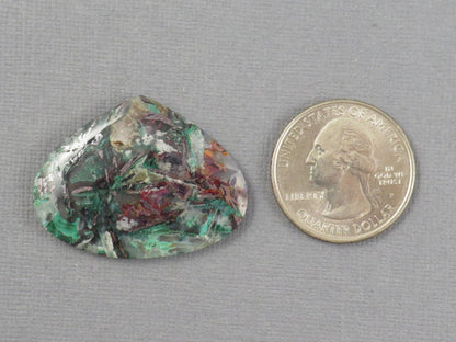 Confetti Chalcedony Cabochon Pear | 36x27mm, 32ct | Indonesia | CF109 - Gem Enthusiast