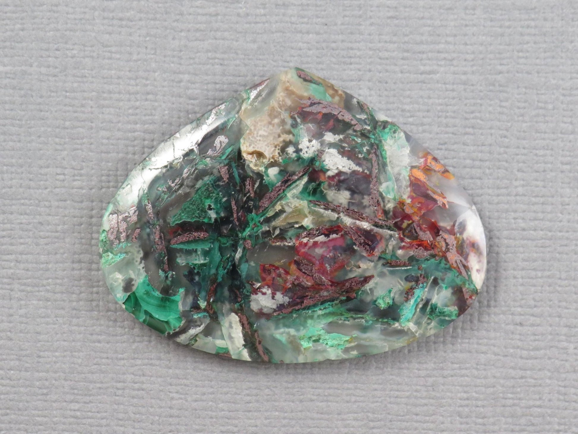 Confetti Chalcedony Cabochon Pear | 36x27mm, 32ct | Indonesia | CF109 - Gem Enthusiast