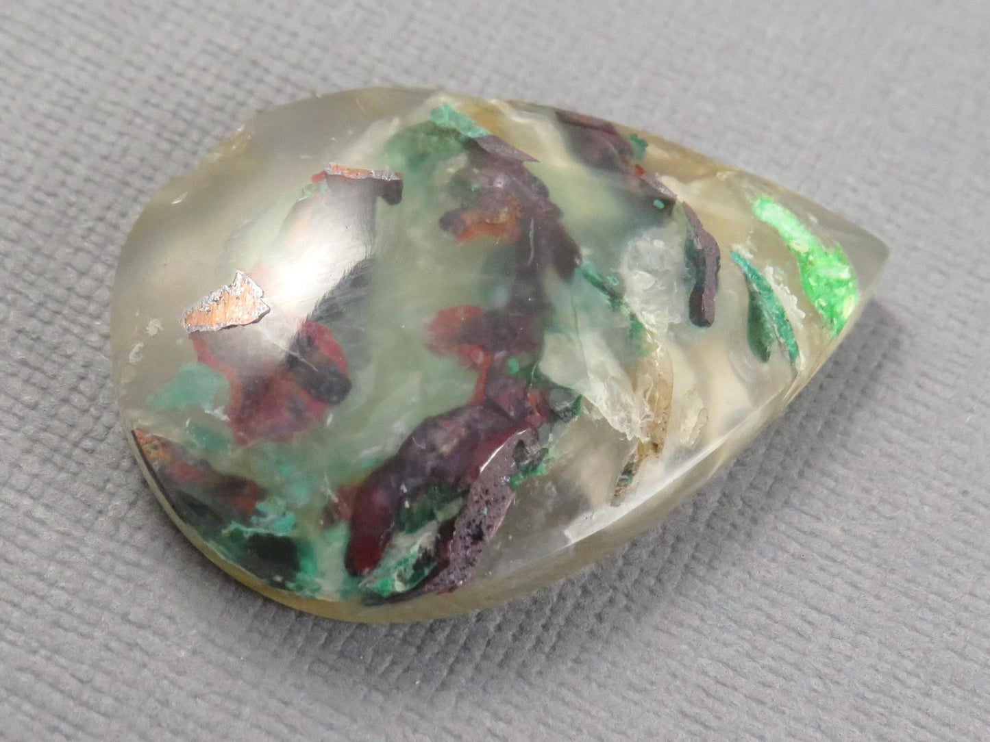 Confetti Chalcedony Cabochon Pear | Confetti Chalcedony | 33mm x 24mm x 6.5mm, 37.11ct | Indonesia | CF101 - Gem Enthusiast