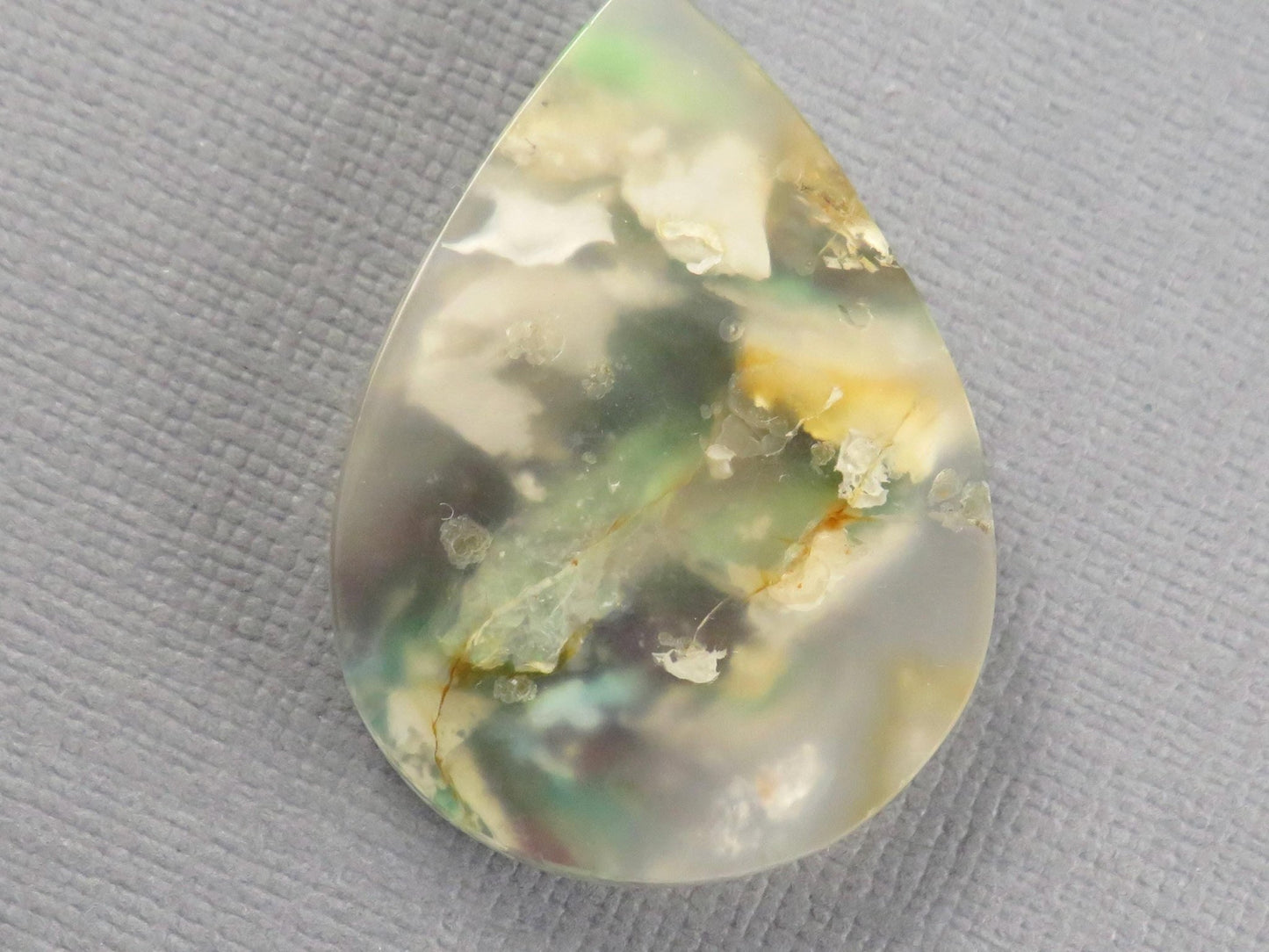 Confetti Chalcedony Cabochon Pear | Confetti Chalcedony | 33mm x 24mm x 6.5mm, 37.11ct | Indonesia | CF101 - Gem Enthusiast