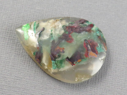 Confetti Chalcedony Cabochon Pear | Confetti Chalcedony | 33mm x 24mm x 6.5mm, 37.11ct | Indonesia | CF101 - Gem Enthusiast