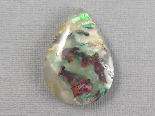 Confetti Chalcedony Cabochon Pear | Confetti Chalcedony | 33mm x 24mm x 6.5mm, 37.11ct | Indonesia | CF101 - Gem Enthusiast