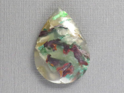 Confetti Chalcedony Cabochon Pear | Confetti Chalcedony | 33mm x 24mm x 6.5mm, 37.11ct | Indonesia | CF101 - Gem Enthusiast