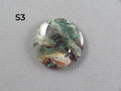 Confetti Chalcedony Cabochon Round | 28–29mm, avg 53.78ct | Per Stone | Indonesia | CF105 - Gem Enthusiast