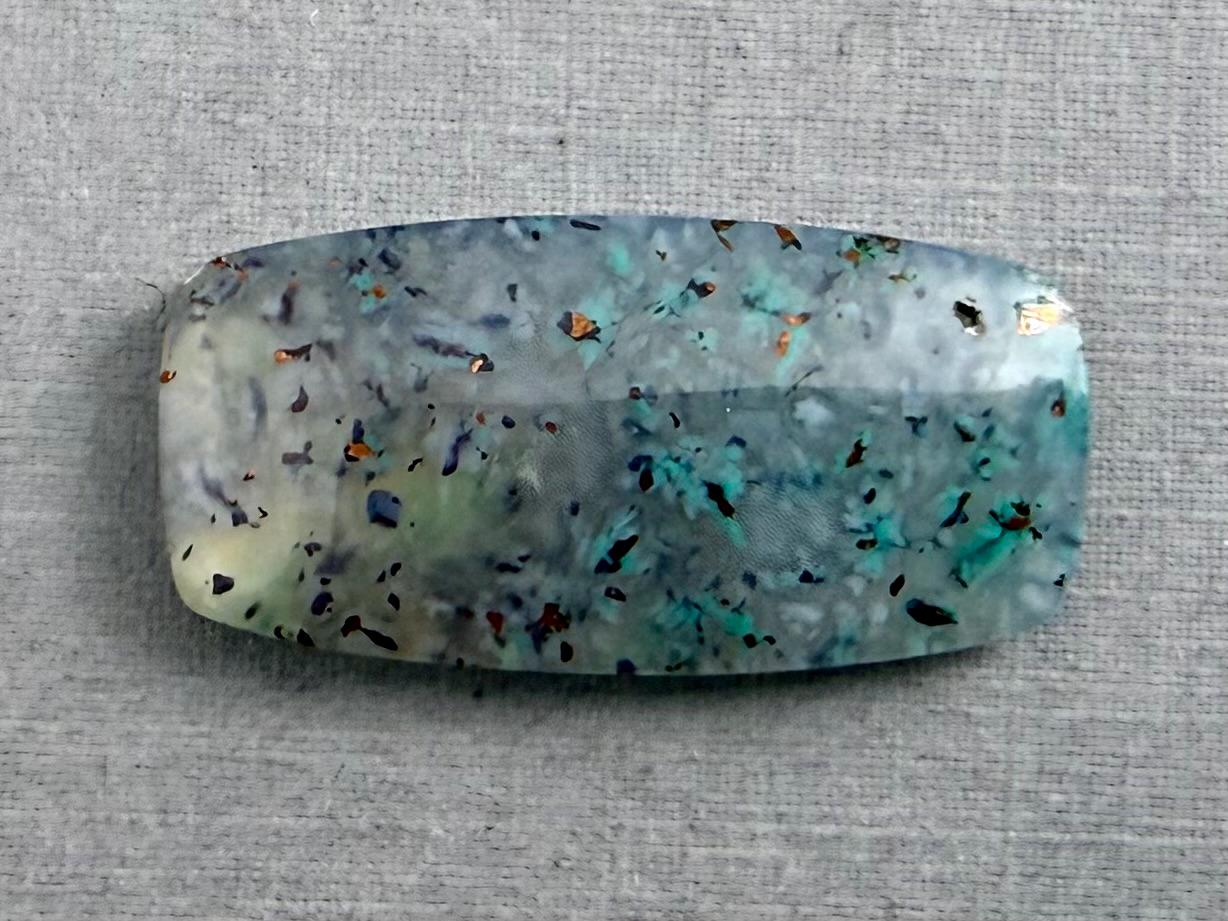 Confetti Chrysocolla in Chalcedony | Natural Loose Cabochon Gemstone | CA338 - Gem Enthusiast