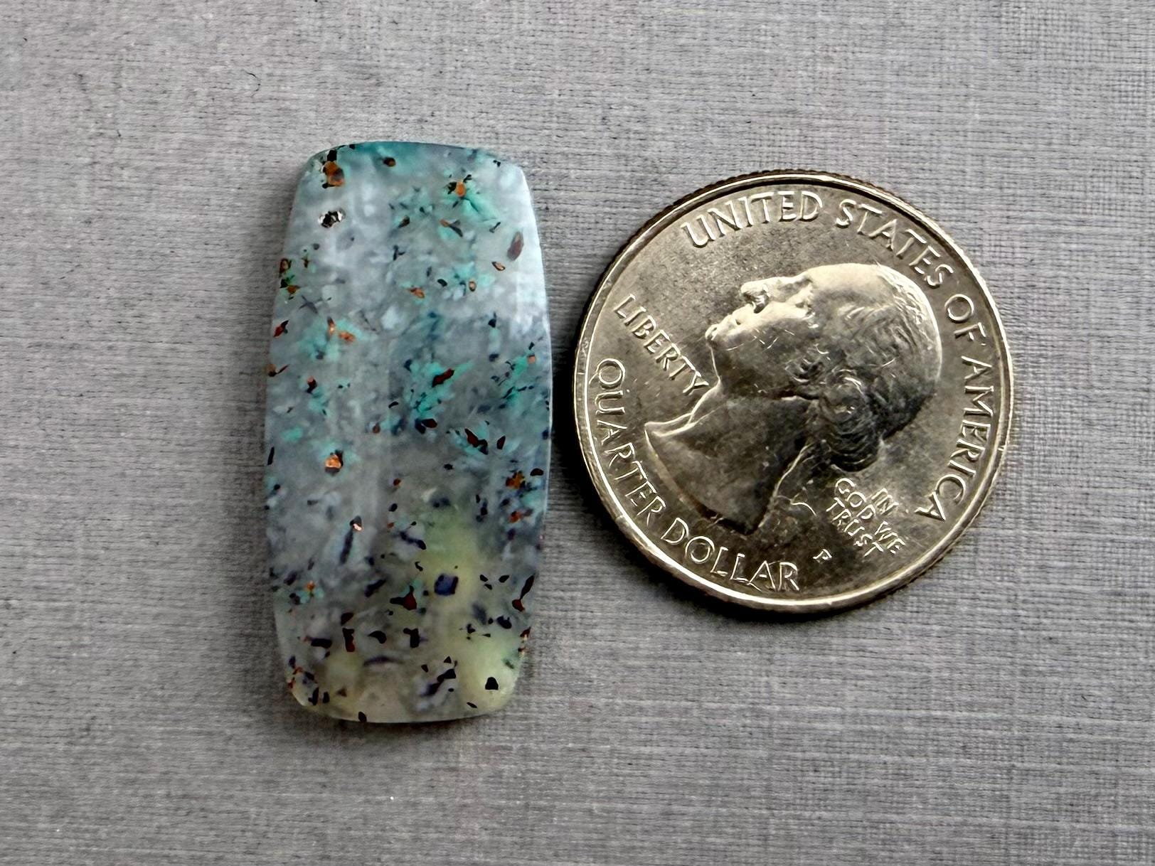 Confetti Chrysocolla in Chalcedony | Natural Loose Cabochon Gemstone | CA338 - Gem Enthusiast