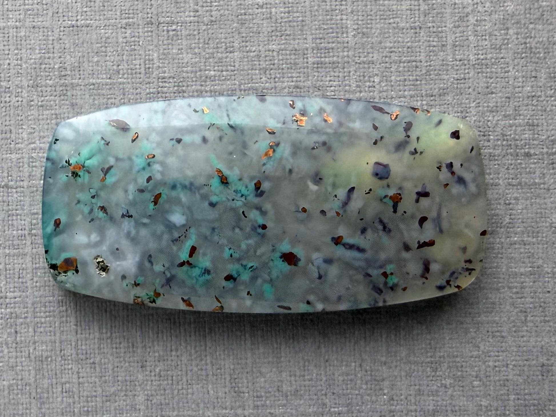 Confetti Chrysocolla in Chalcedony | Natural Loose Cabochon Gemstone | CA338 - Gem Enthusiast