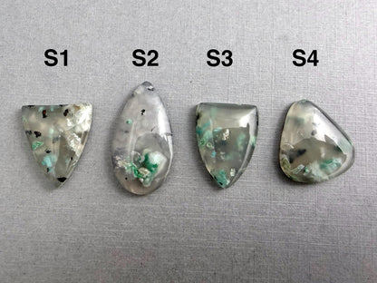 Confetti Chrysocolla in Chalcedony | Single Stone | Natural Cabochon from Indonesia | CA336 - Gem Enthusiast