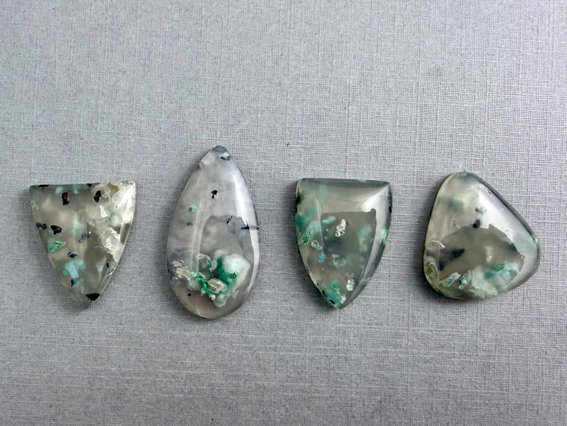 Confetti Chrysocolla in Chalcedony | Single Stone | Natural Cabochon from Indonesia | CA336 - Gem Enthusiast