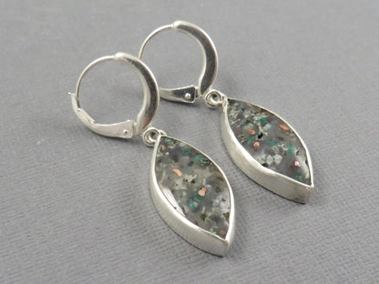 Confetti Chrysocolla Marquise Earrings in Sterling Silver | Handmade | ER128 - Gem Enthusiast