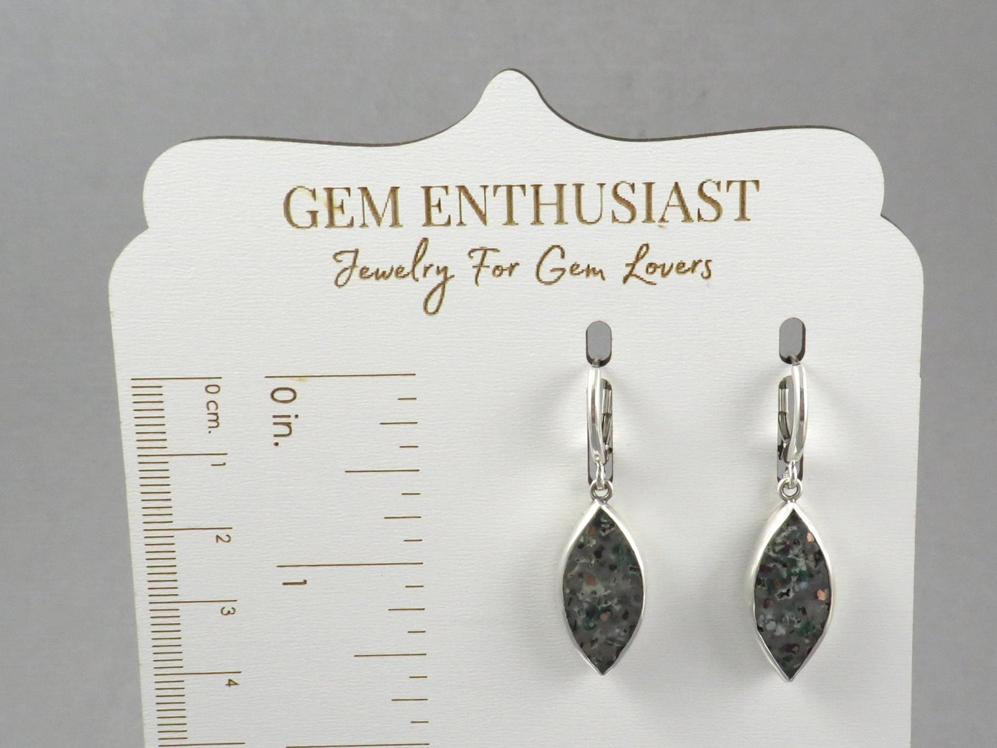 Confetti Chrysocolla Marquise Earrings in Sterling Silver | Handmade | ER128 - Gem Enthusiast