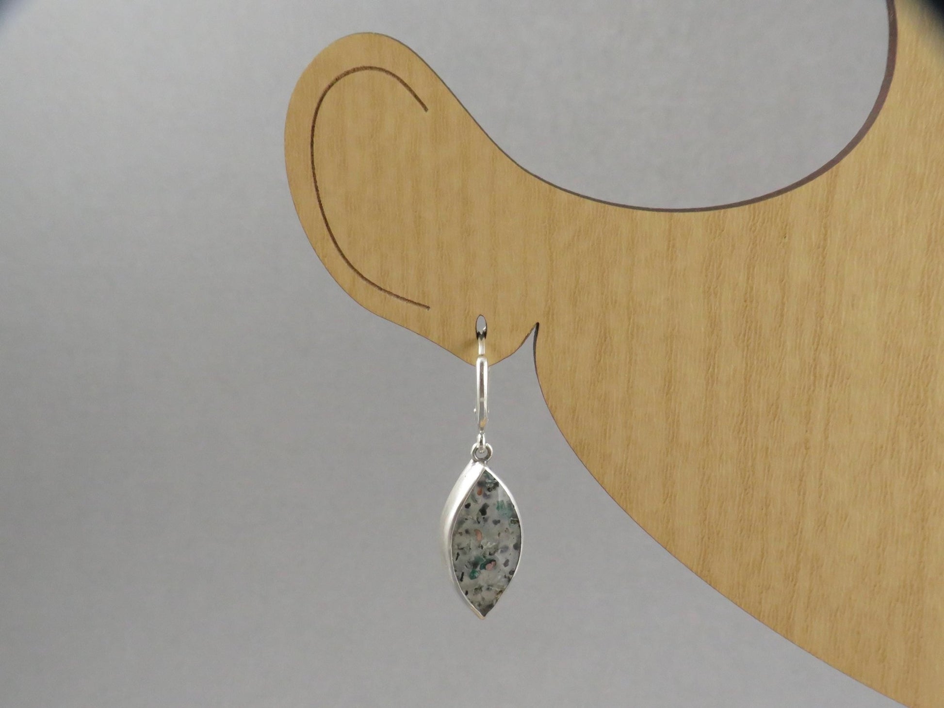 Confetti Chrysocolla Marquise Earrings in Sterling Silver | Handmade | ER128 - Gem Enthusiast