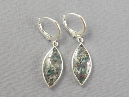 Confetti Chrysocolla Marquise Earrings in Sterling Silver | Handmade | ER128 - Gem Enthusiast