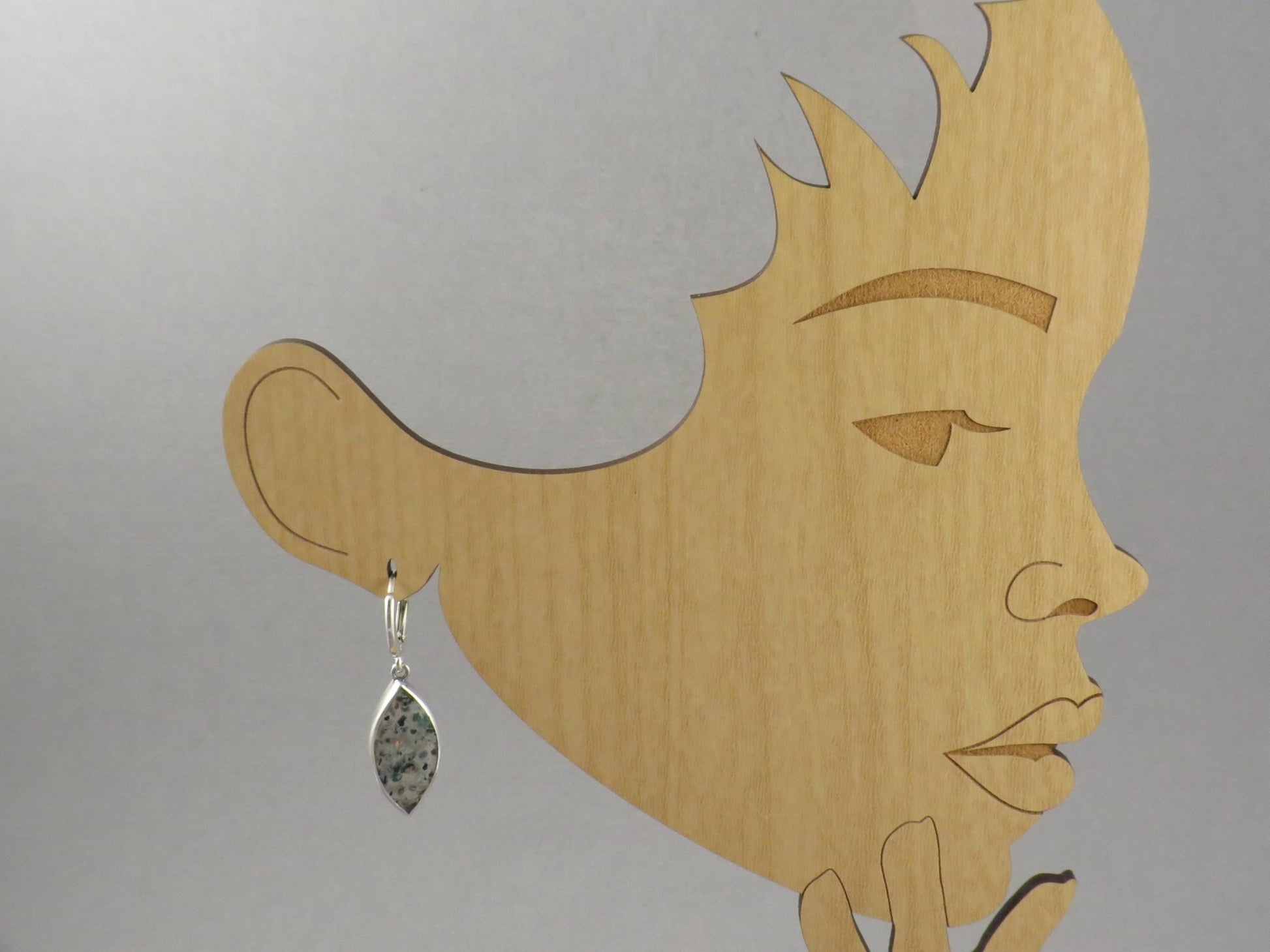 Confetti Chrysocolla Marquise Earrings in Sterling Silver | Handmade | ER128 - Gem Enthusiast
