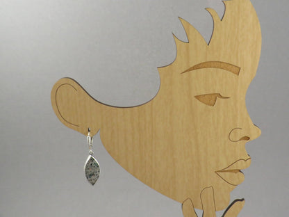 Confetti Chrysocolla Marquise Earrings in Sterling Silver | Handmade | ER128 - Gem Enthusiast