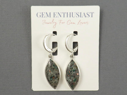 Confetti Chrysocolla Marquise Earrings in Sterling Silver | Handmade | ER128 - Gem Enthusiast