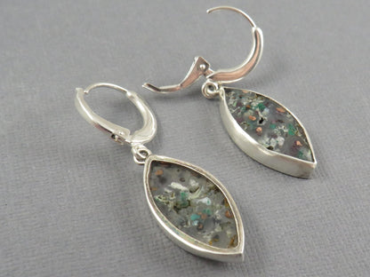 Confetti Chrysocolla Marquise Earrings in Sterling Silver | Handmade | ER128 - Gem Enthusiast