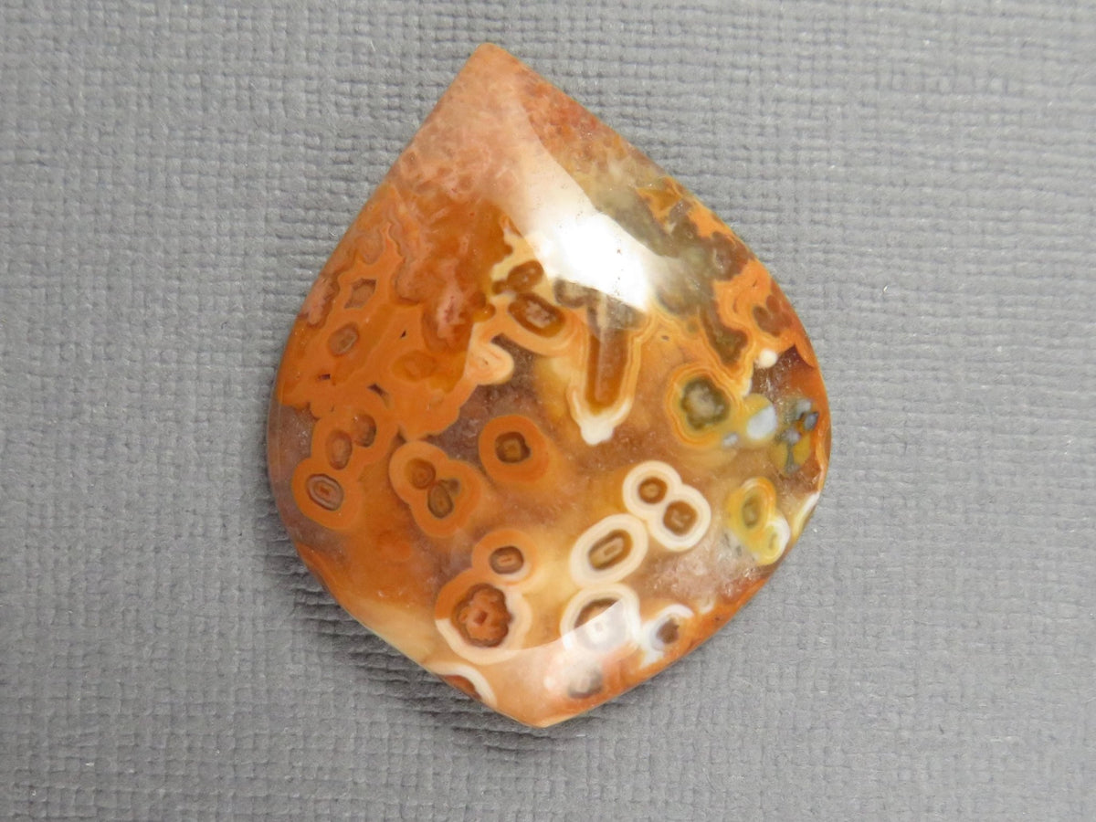 Crazy Lace Agate Teardrop Cabochon, Natural Untreated Stone, 33x27mm | AG408 - Gem Enthusiast