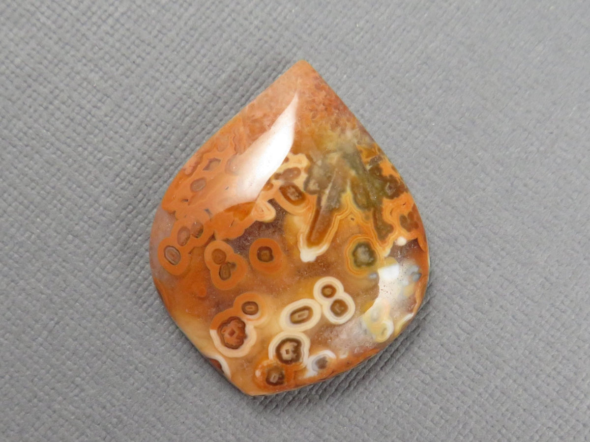 Crazy Lace Agate Teardrop Cabochon, Natural Untreated Stone, 33x27mm | AG408 - Gem Enthusiast