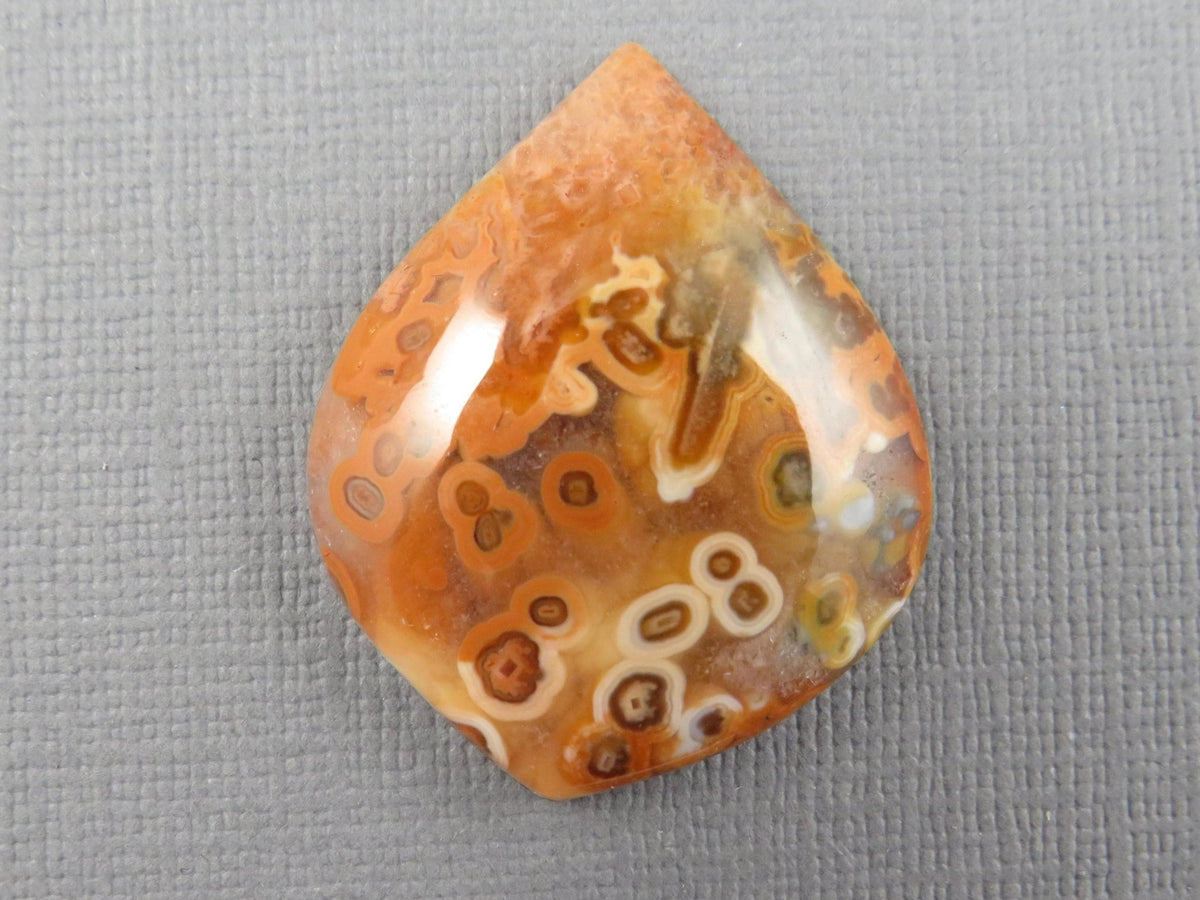 Crazy Lace Agate Teardrop Cabochon, Natural Untreated Stone, 33x27mm | AG408 - Gem Enthusiast