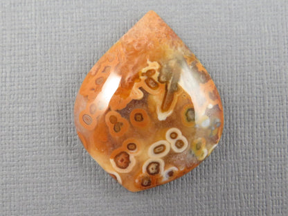 Crazy Lace Agate Teardrop Cabochon, Natural Untreated Stone, 33x27mm | AG408 - Gem Enthusiast