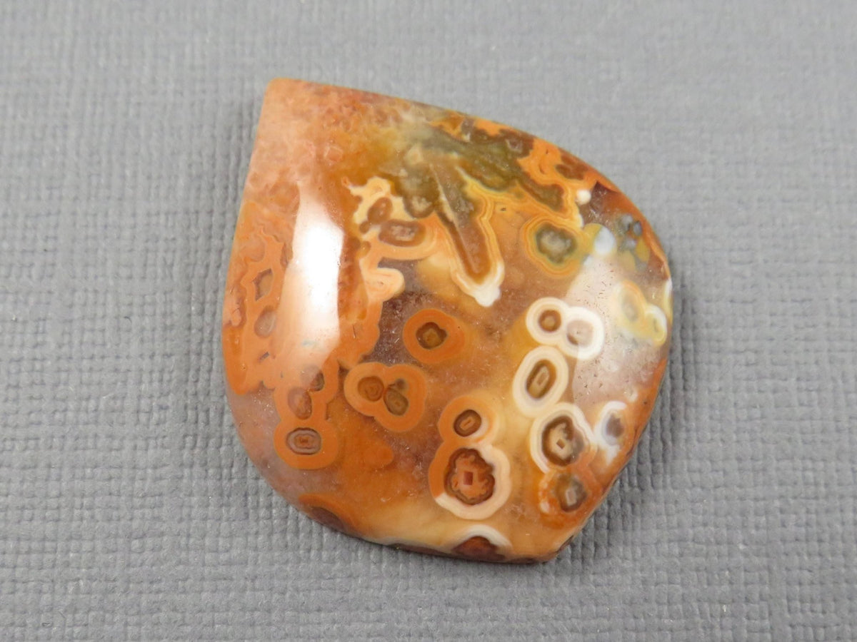 Crazy Lace Agate Teardrop Cabochon, Natural Untreated Stone, 33x27mm | AG408 - Gem Enthusiast