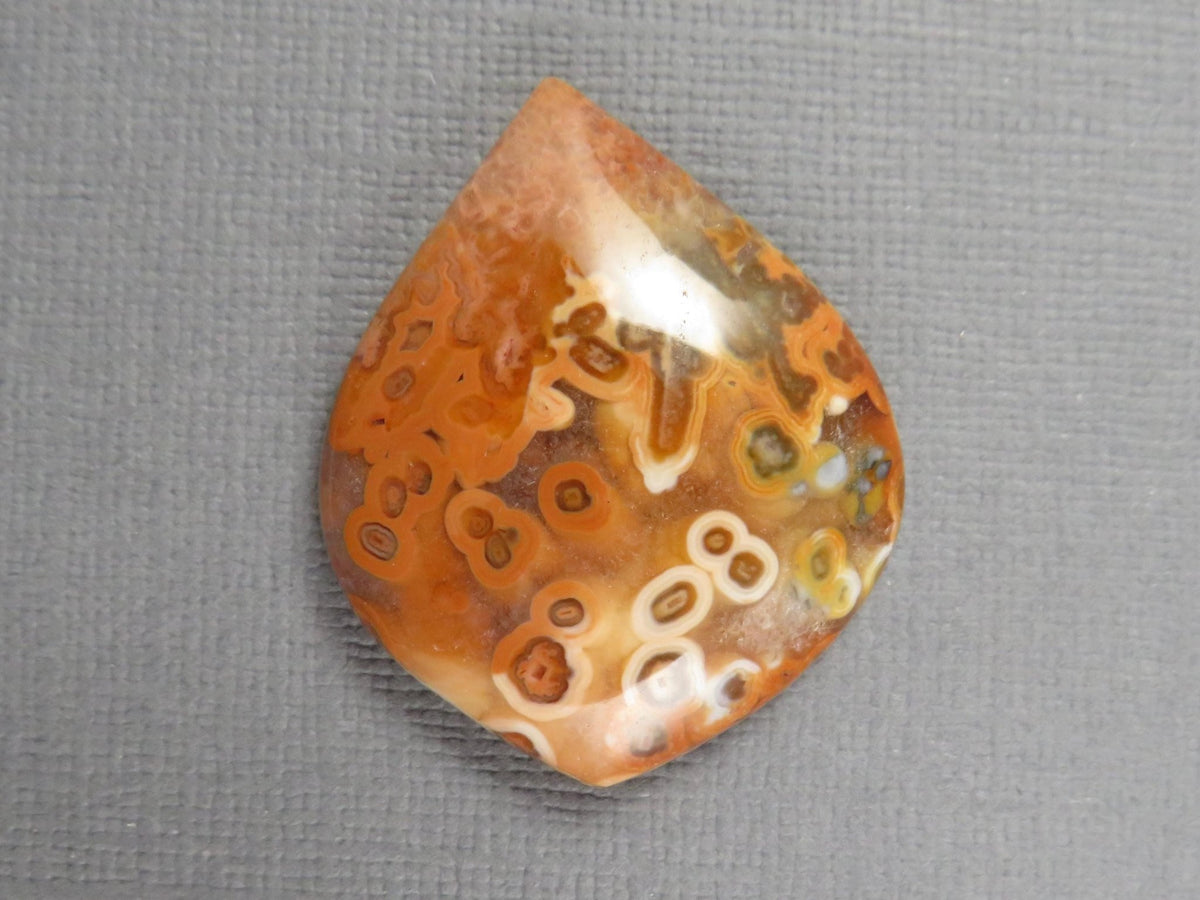 Crazy Lace Agate Teardrop Cabochon, Natural Untreated Stone, 33x27mm | AG408 - Gem Enthusiast