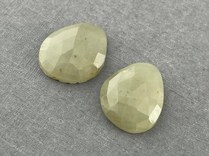 Cream Yellow Sapphire Rose Cut Pair | 13.5x11mm | Natural Loose Gemstones | SP501 - Gem Enthusiast