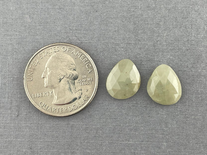 Cream Yellow Sapphire Rose Cut Pair | 13.5x11mm | Natural Loose Gemstones | SP501 - Gem Enthusiast