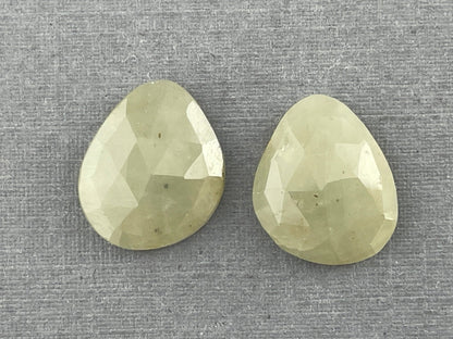 Cream Yellow Sapphire Rose Cut Pair | 13.5x11mm | Natural Loose Gemstones | SP501 - Gem Enthusiast