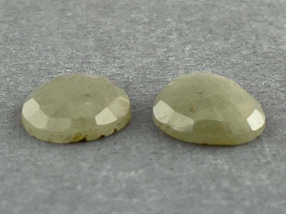 Cream Yellow Sapphire Rose Cut Pair | 13.5x11mm | Natural Loose Gemstones | SP501 - Gem Enthusiast