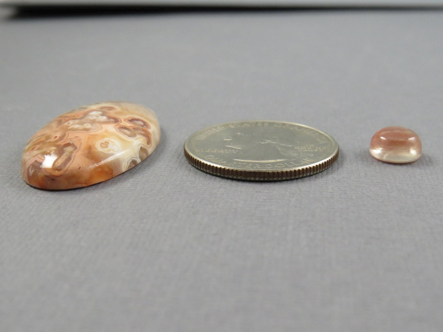 Designer Gemstone Set | Oregon Sunstone | Lace Agate Cabochon | 2-Stone Lot | Oregon, USA and Indonesia | SET121 - Gem Enthusiast