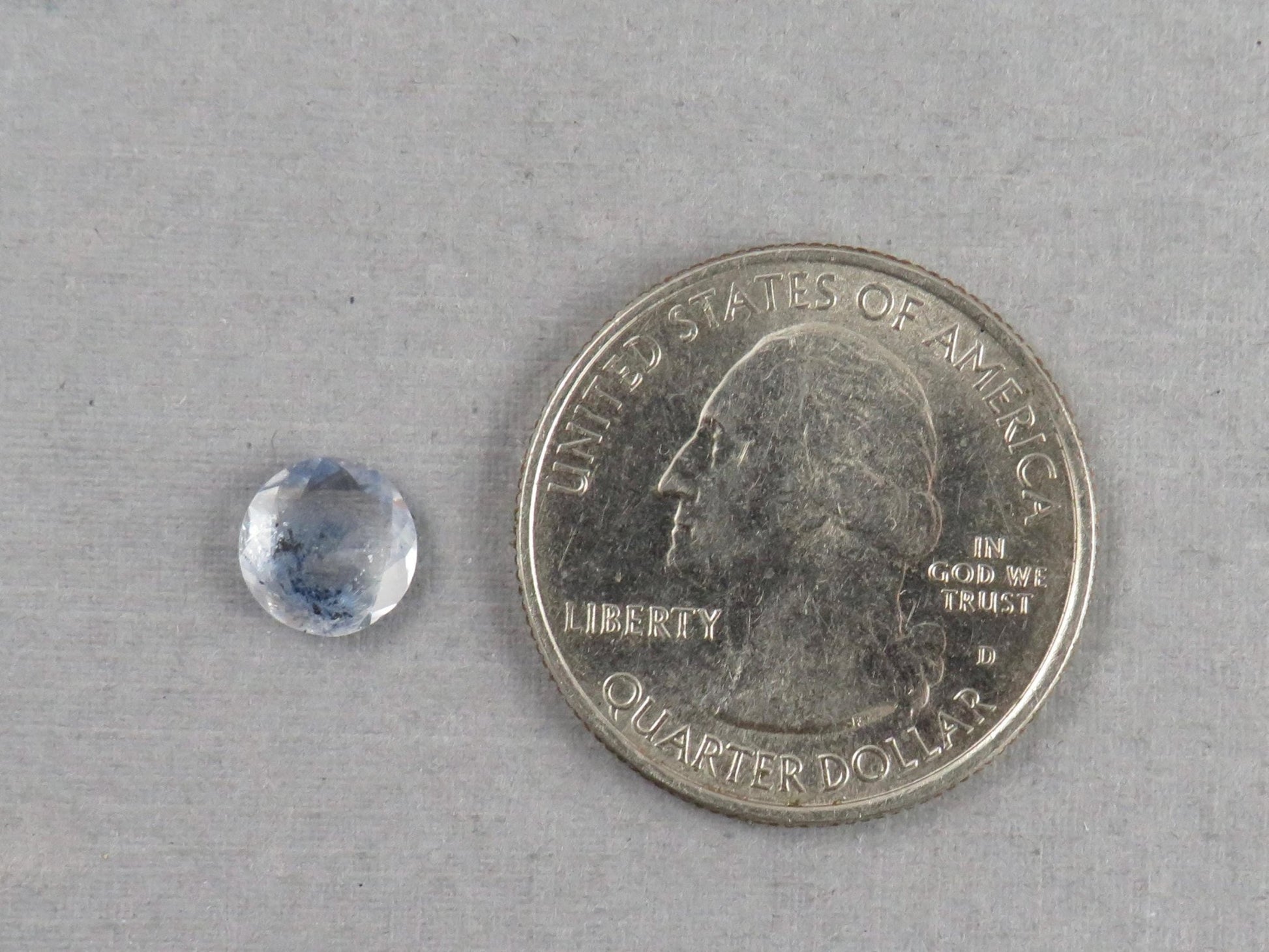 Dumortierite in Quartz | 7.3mm Round | Natural Gemstone from Brazil | QU552 - Gem Enthusiast