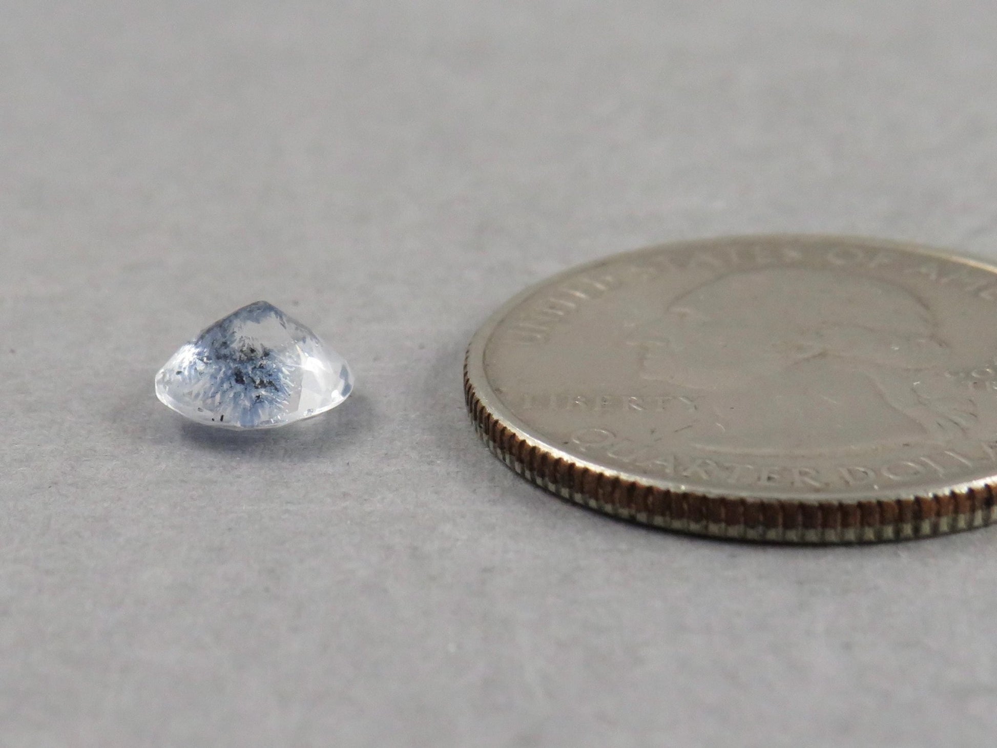 Dumortierite in Quartz | 7.3mm Round | Natural Gemstone from Brazil | QU552 - Gem Enthusiast