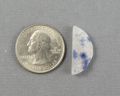 Dumortierite in Quartz Cabochon | 23.4x10mm, 9.27ct | Brazil | QU556 - Gem Enthusiast