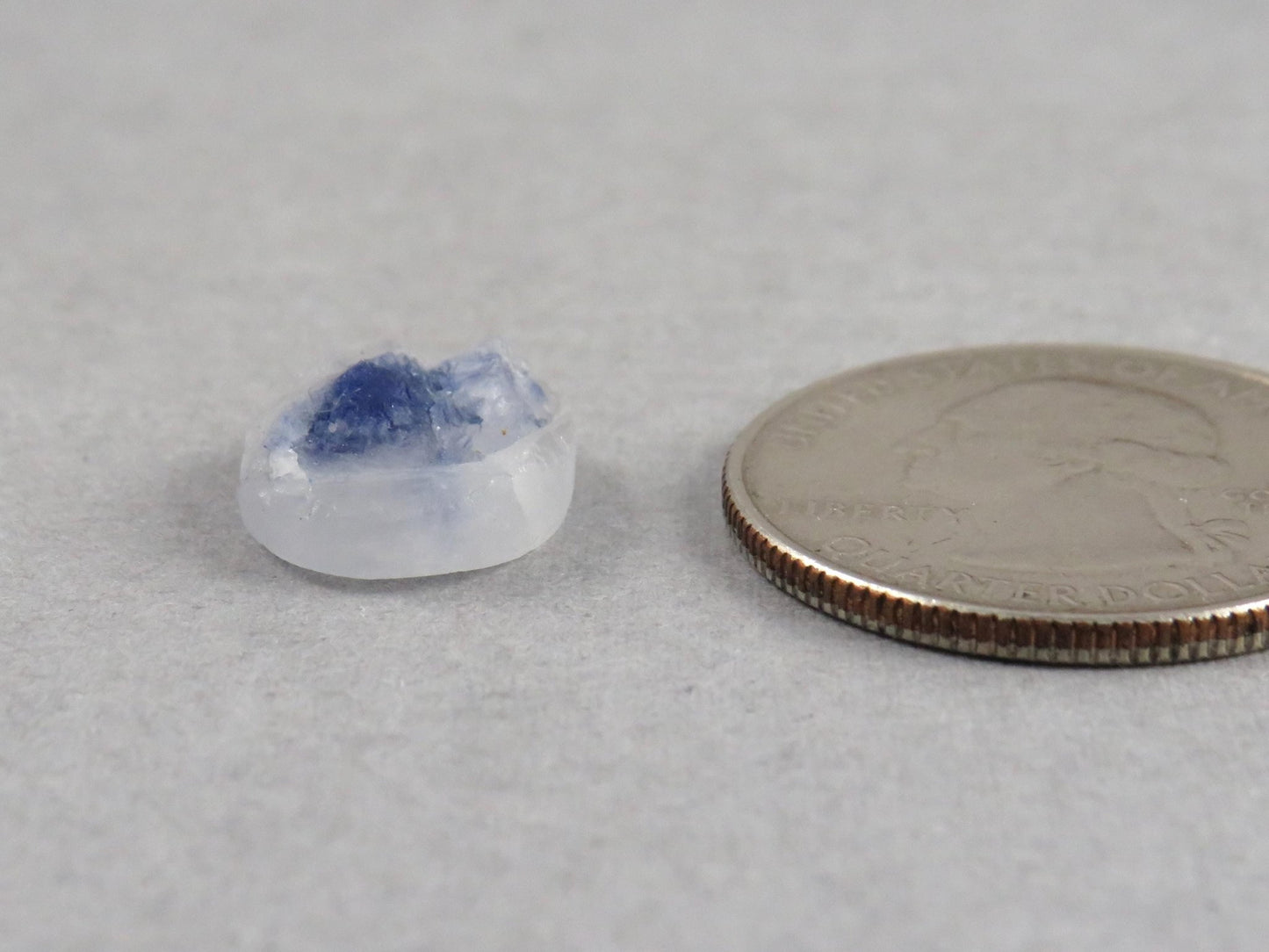 Dumortierite in Quartz | Druzy Crystal | Rough Top Oval | Brazil | QU555 - Gem Enthusiast