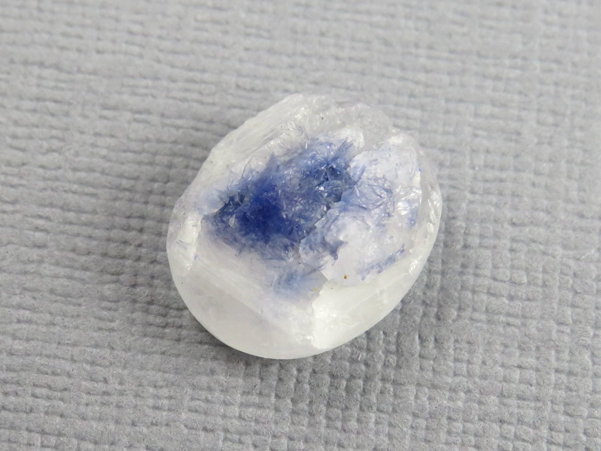 Dumortierite in Quartz | Druzy Crystal | Rough Top Oval | Brazil | QU555 - Gem Enthusiast