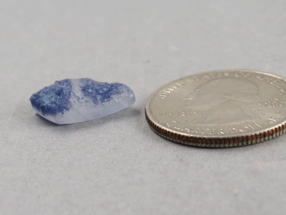 Dumortierite in Quartz | Druzy Crystal | Rough Top Triangle | 17x11mm, 5.5ct | QU557 - Gem Enthusiast