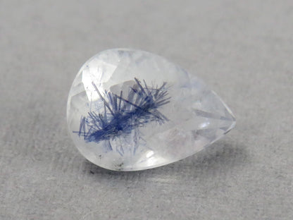 Dumortierite in Quartz | Faceted Pear | Brazil | Natural Gemstone from Brazil | QU550 - Gem Enthusiast