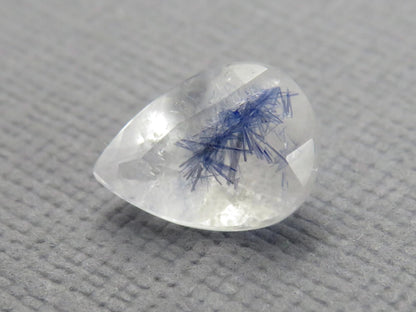 Dumortierite in Quartz | Faceted Pear | Brazil | Natural Gemstone from Brazil | QU550 - Gem Enthusiast