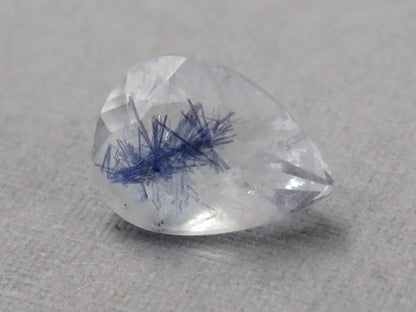 Dumortierite in Quartz | Faceted Pear | Brazil | Natural Gemstone from Brazil | QU550 - Gem Enthusiast