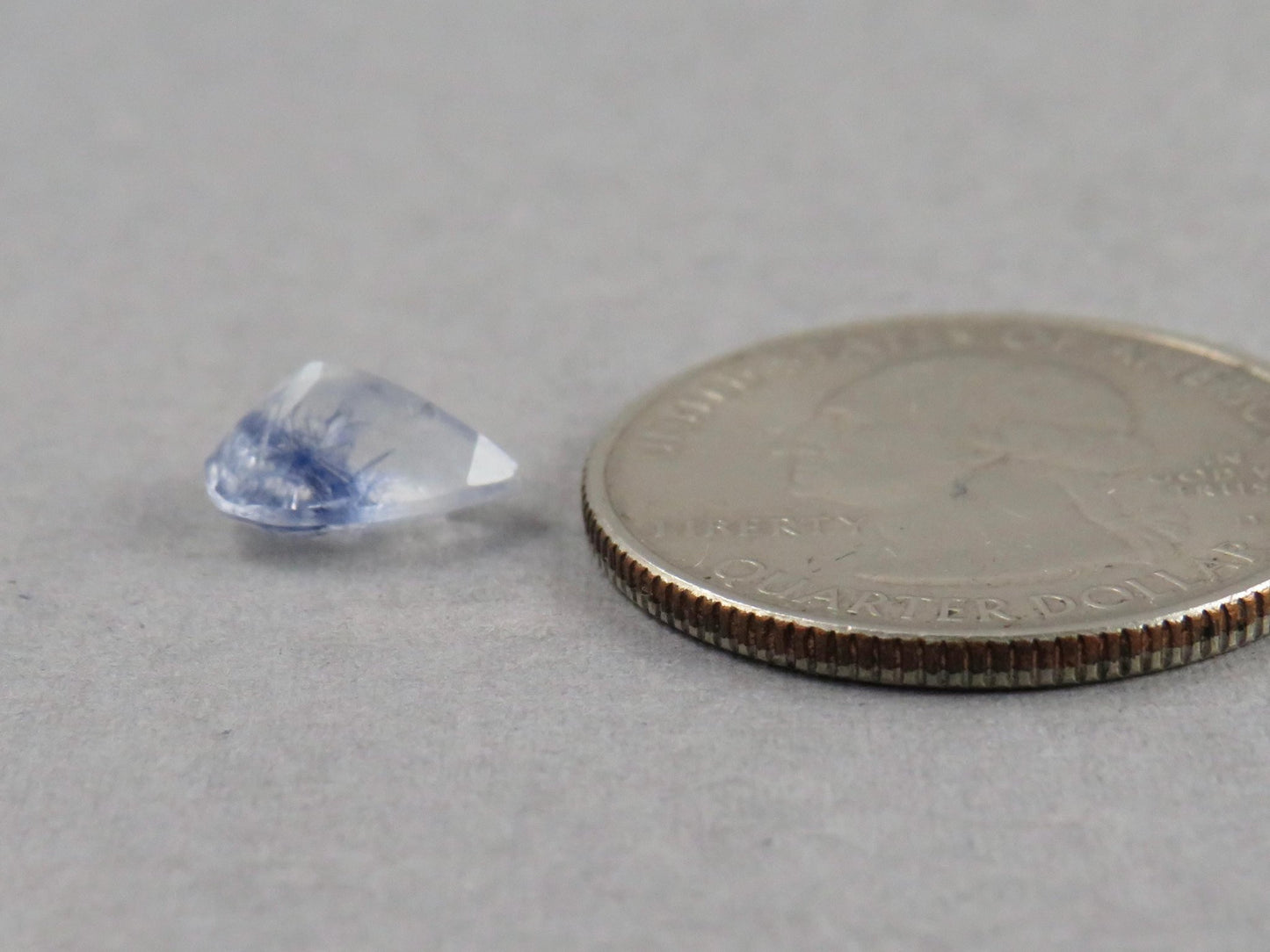 Dumortierite in Quartz | Faceted Pear | Brazil | Natural Gemstone from Brazil | QU550 - Gem Enthusiast