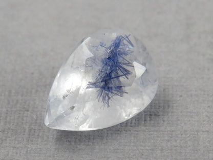 Dumortierite in Quartz | Faceted Pear | Brazil | Natural Gemstone from Brazil | QU550 - Gem Enthusiast