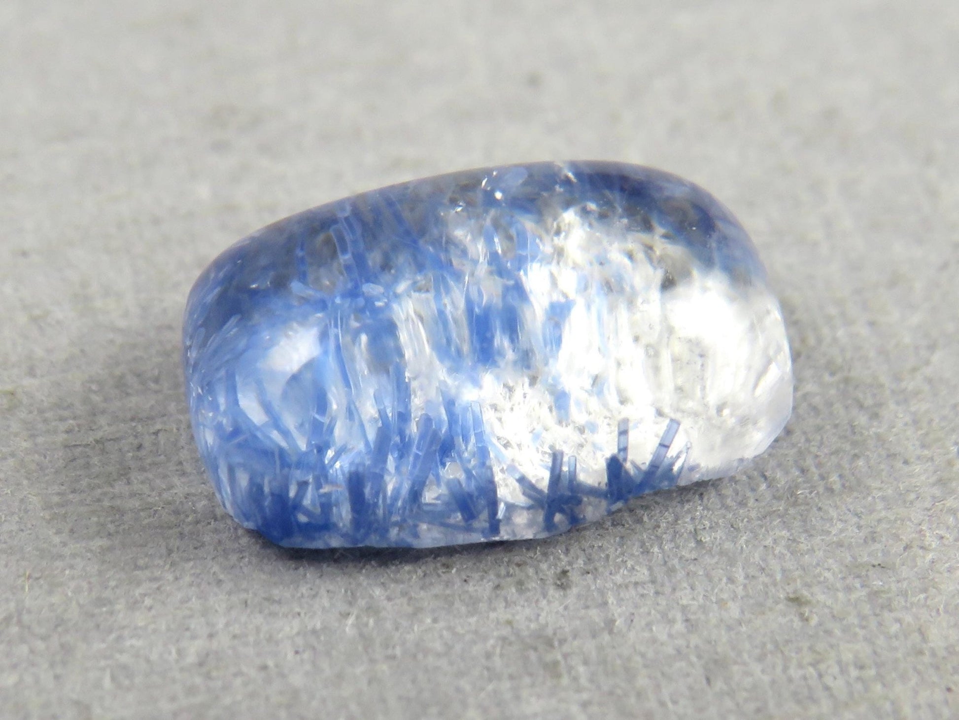 Dumortierite in Quartz Rectangular Cabochon Gem | 12x8 |Natural Gemstone from Brazil | 3.4 carats | QU545 - Gem Enthusiast