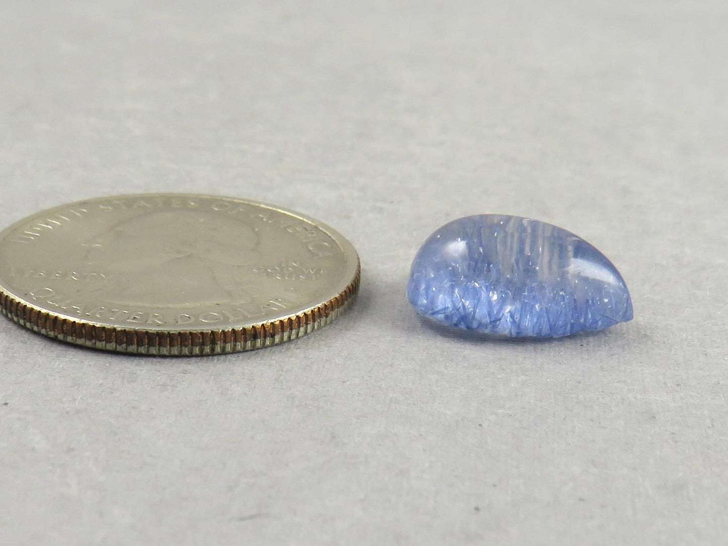 Dumortierite in Quartz Rectangular Cabochon Gem | 14x10 mm | Natural Gemstone from Brazil | 6.11 carats | QU545 - Gem Enthusiast