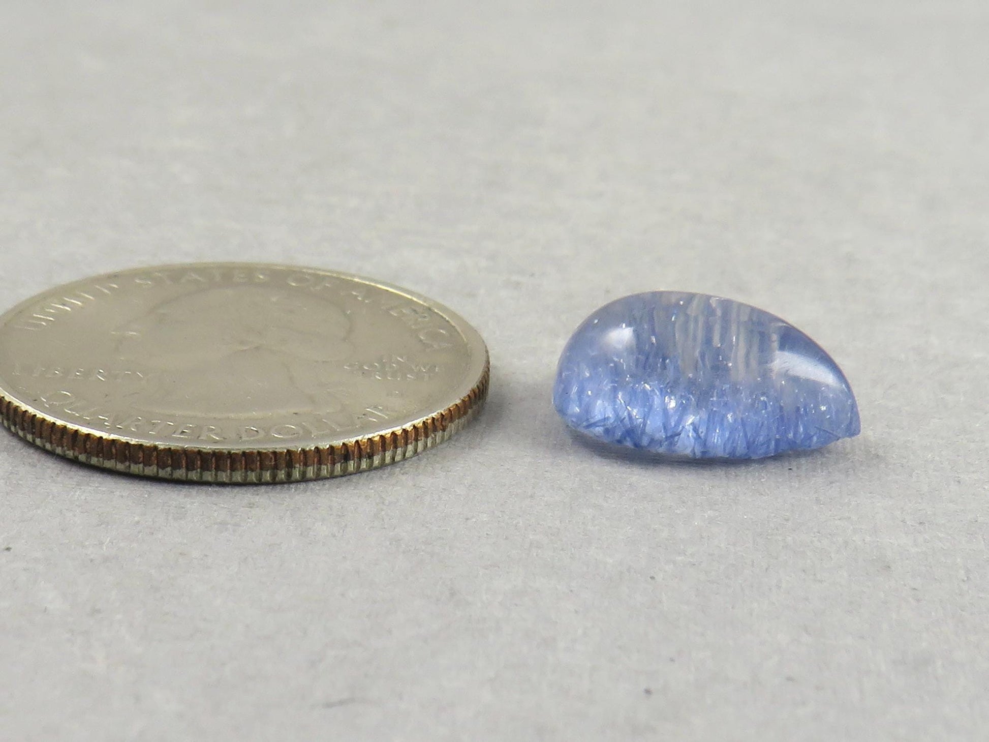 Dumortierite in Quartz Rectangular Cabochon Gem | 14x10 mm | Natural Gemstone from Brazil | 6.11 carats | QU545 - Gem Enthusiast