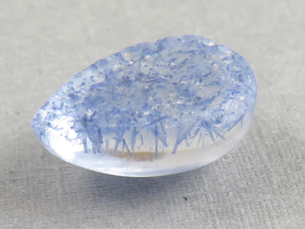 Dumortierite in Quartz Rectangular Cabochon Gem | 14x10 mm | Natural Gemstone from Brazil | 6.11 carats | QU545 - Gem Enthusiast