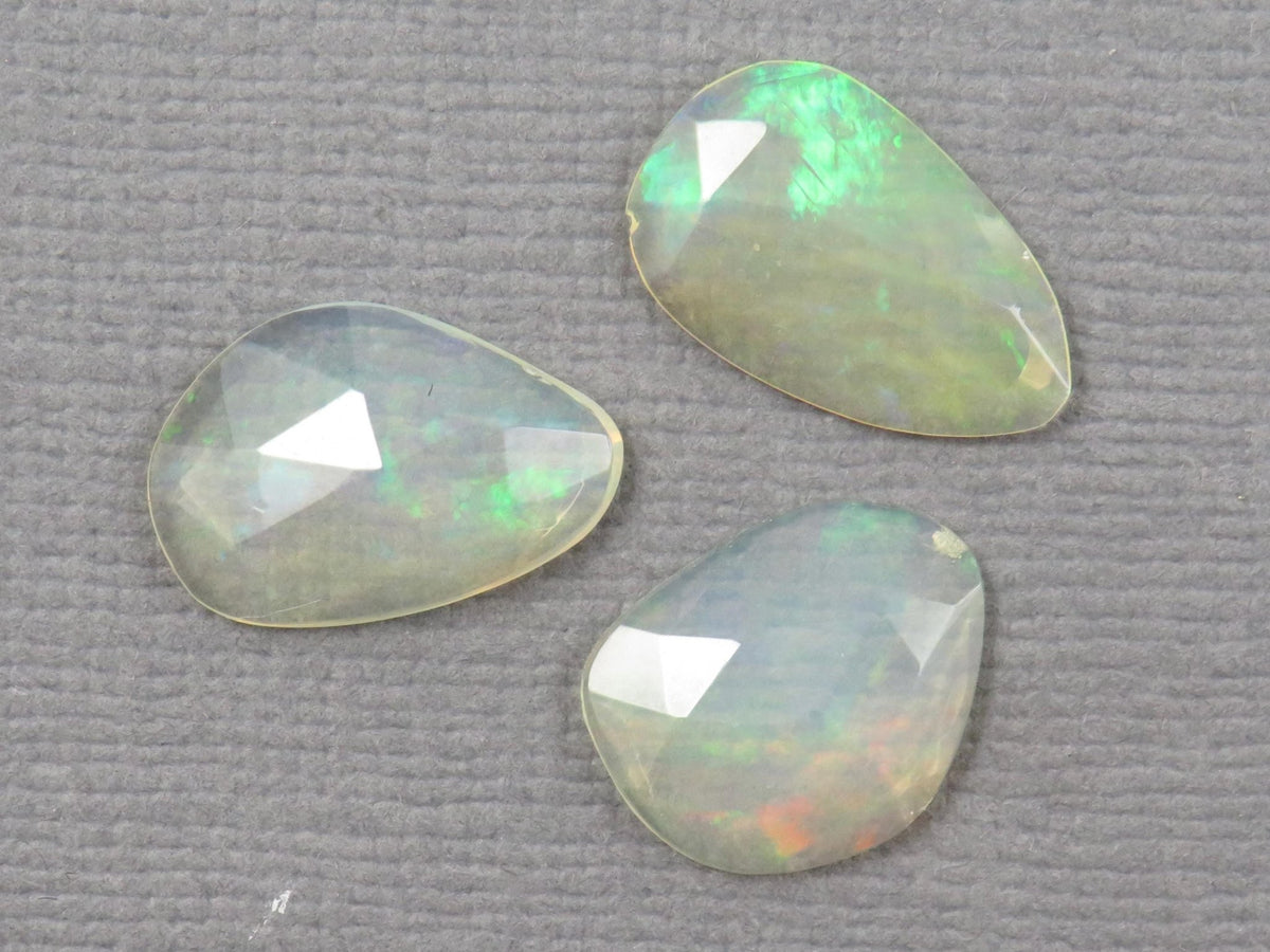Ethiopian Opal Rose Cut Cabochon Lot | Welo Gemstone | 11-13.5mm length, 2.5 depth, 3.15ct | Ethiopia | OP488 - Gem Enthusiast